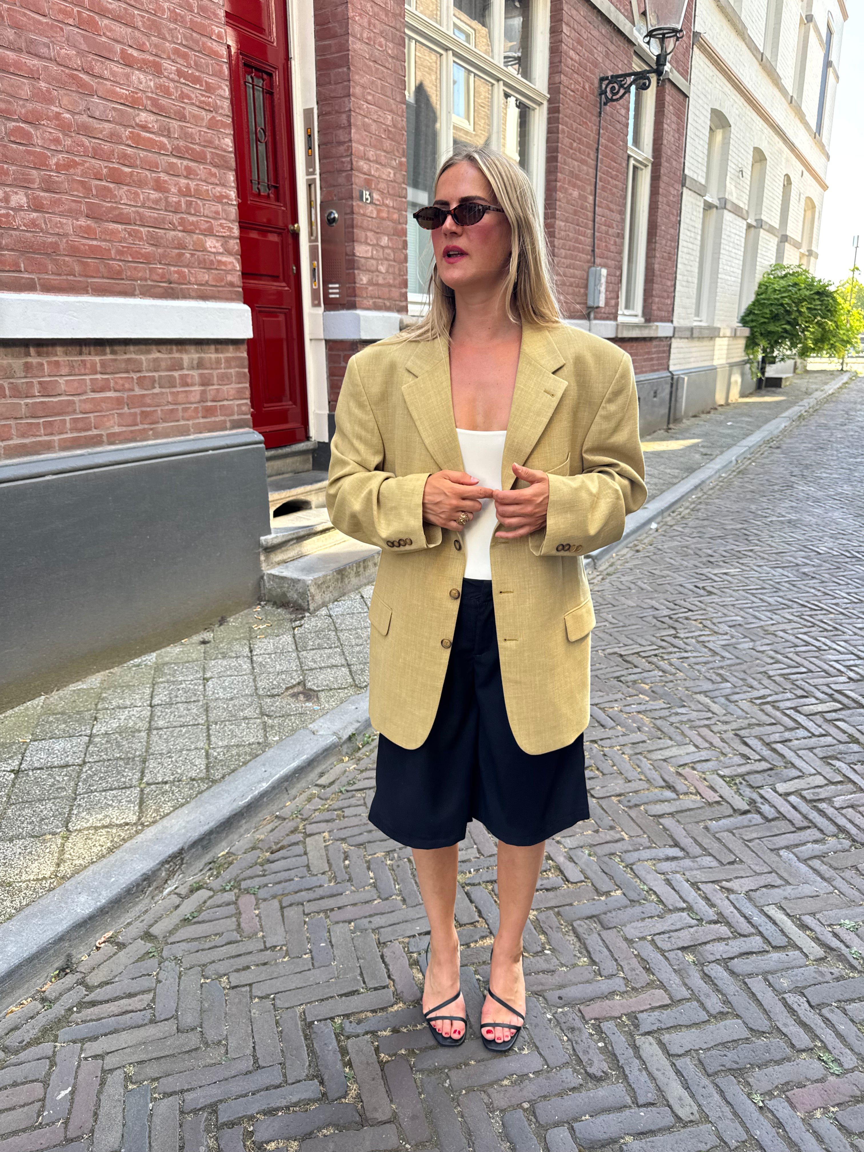 Beige Oversized Vintage Blazer