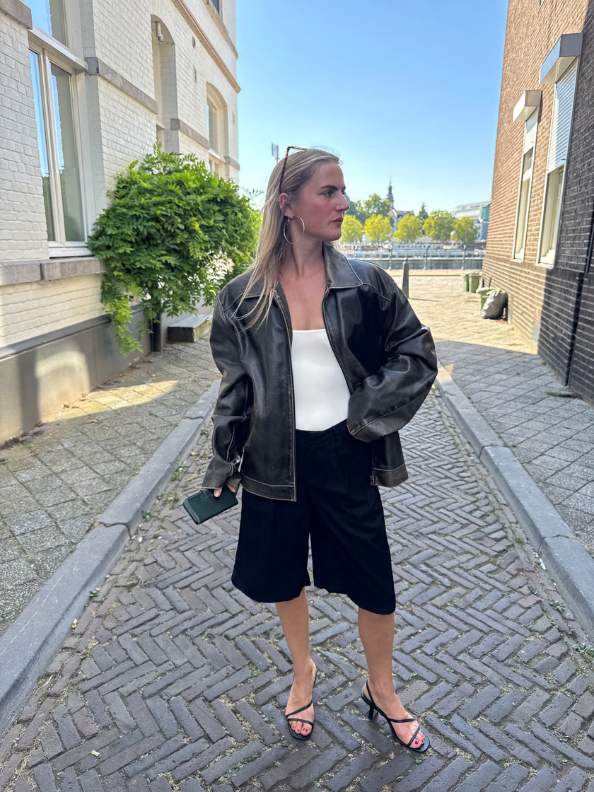 Distressed/Worn Brown Leather Jacket