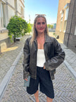 Distressed/Worn Brown Leather Jacket