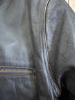 Oversized Black Leather Worn Jacket