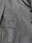 Oversized Navy Blue / Creme Checked Vintage Blazer