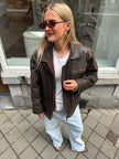 Vintage Brown Oversized Leather Jacket