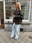 Vintage Brown Oversized Leather Jacket