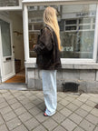 Vintage Brown Oversized Leather Jacket