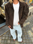 Oversized Dark Brown Suede “Dad” Jacket