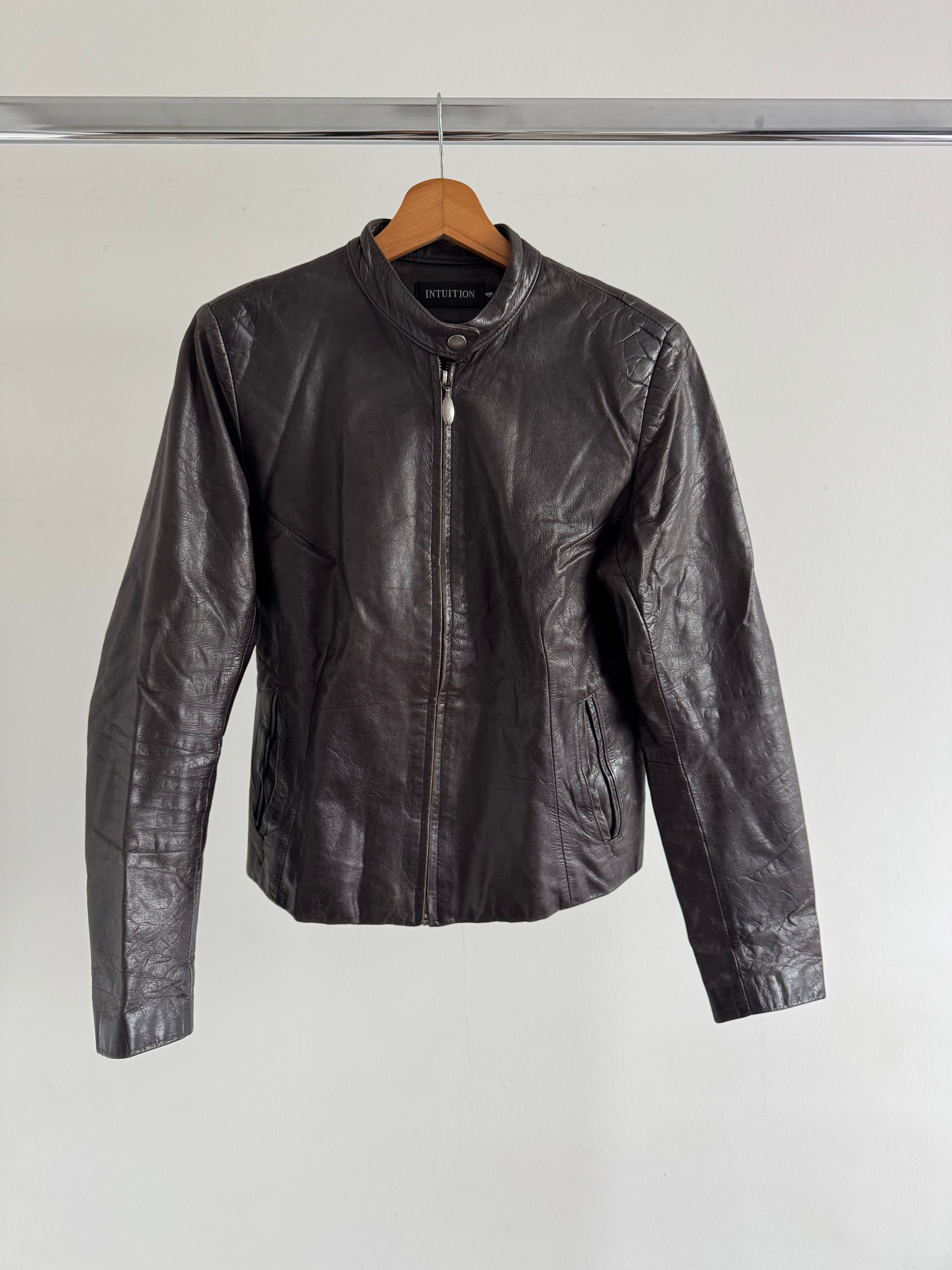 Brown Leather Vintage Biker Jacket