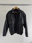 Black Leather Bomber Jacket