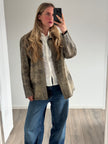 Vintage Distressed Brown/Beige Leather Jacket