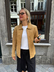 Beige Suede Oversized Jacket