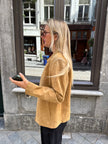 Beige Suede Oversized Jacket
