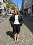 Black Leather Oversized Vintage Jacket