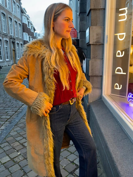 Penny Lane Beige Suede Vintage Jacket