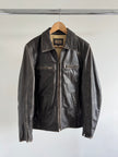 Brown Oversized Distressed Leather Jacket