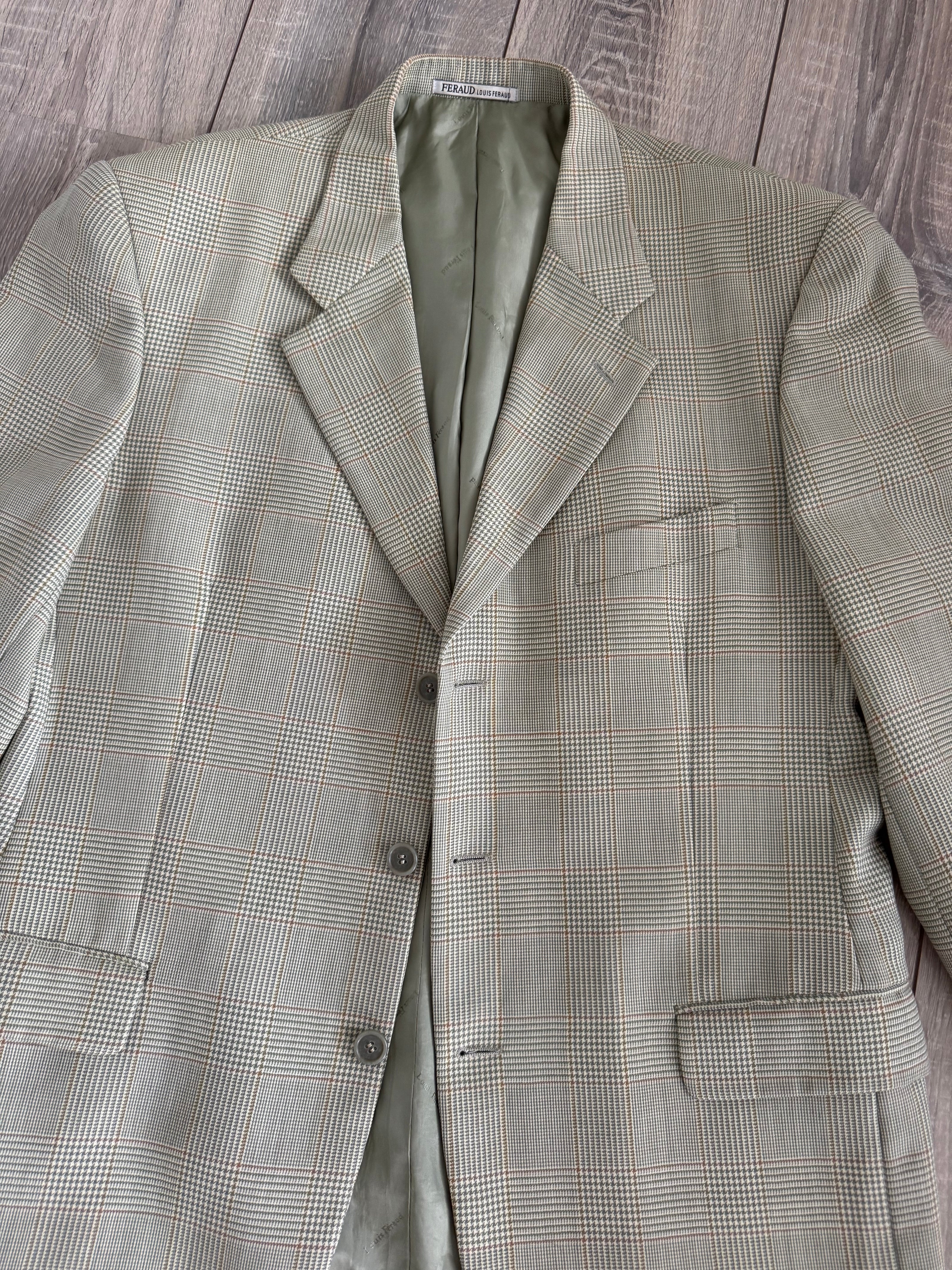 Light Grey Beige Checked Blazer