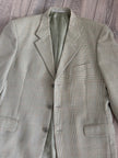 Light Grey Beige Checked Blazer
