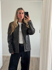 Brown Oversized Distressed Leather Jacket
