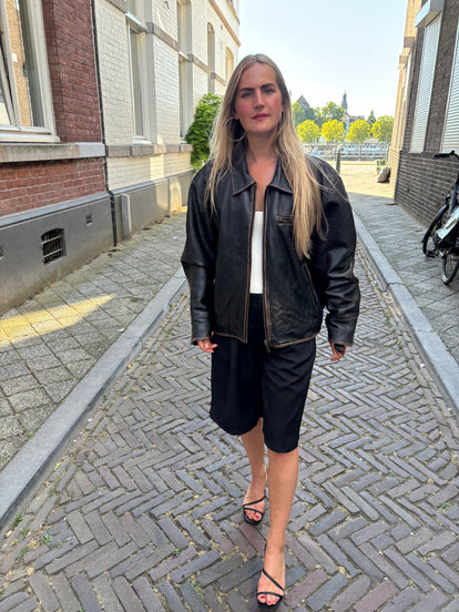 Bomboogie Worn Leather Moto Jacket
