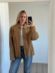 Oversized Gold Beige Suede Vintage Jacket
