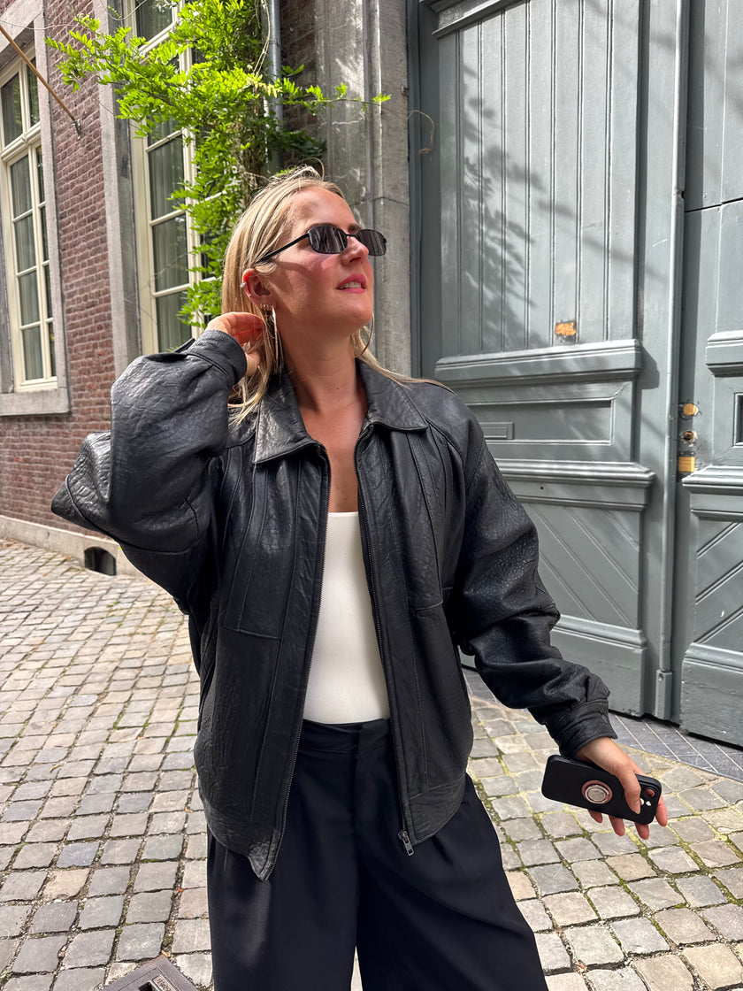90s Black Bomberjacket