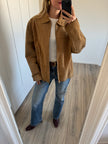 Oversized Gold Beige Suede Vintage Jacket