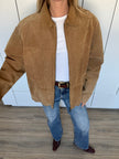 Oversized Gold Beige Suede Vintage Jacket