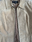 Fitted Short Beige Suede Vintage Jacket