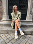 Grey Beige Oversized Blazer