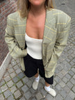 Grey Beige Oversized Blazer