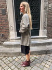 Dark Grey Checked Oversized Blazer