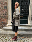 Dark Grey Checked Oversized Blazer