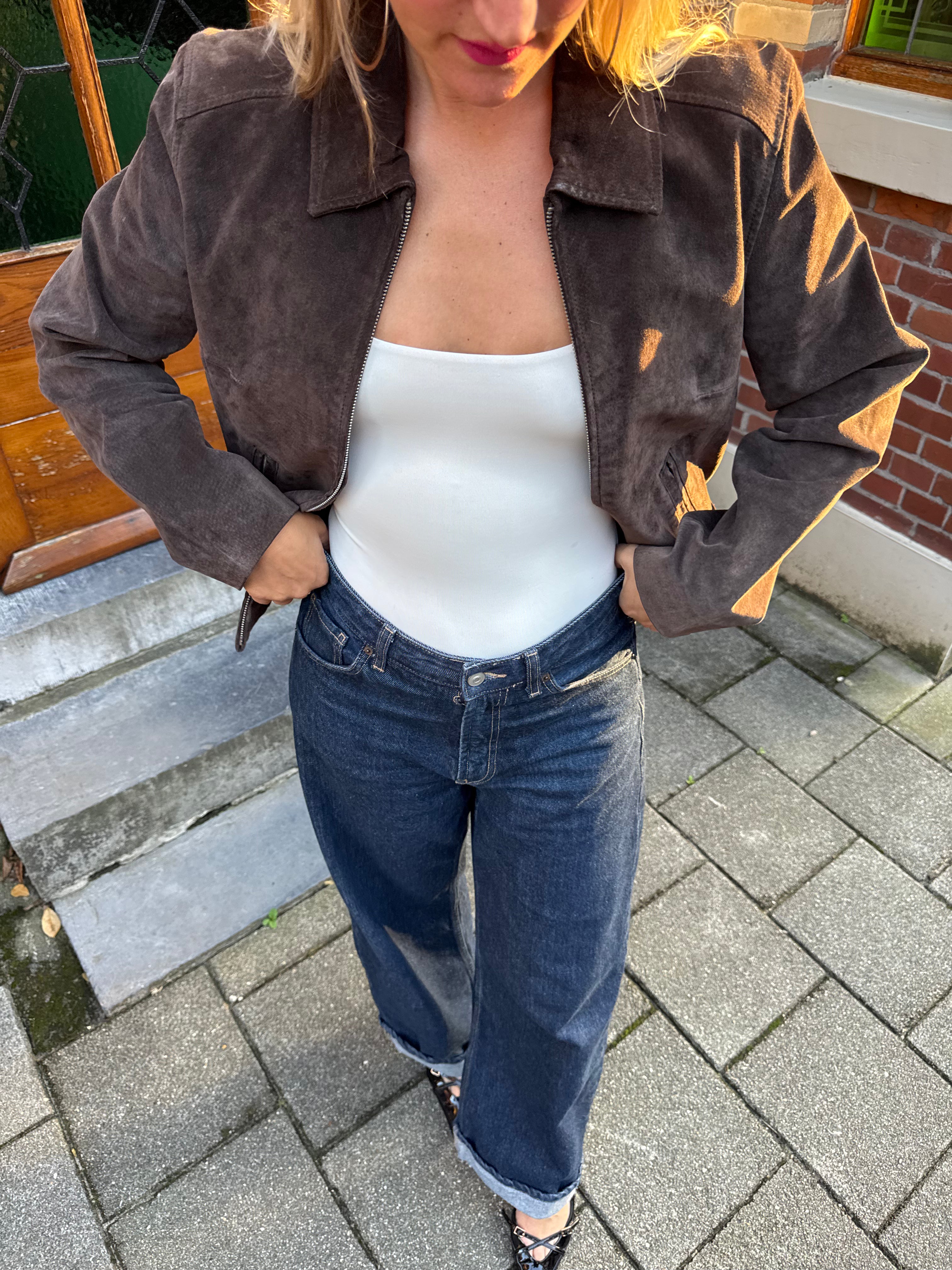Short Dark Brown Suede Jacket