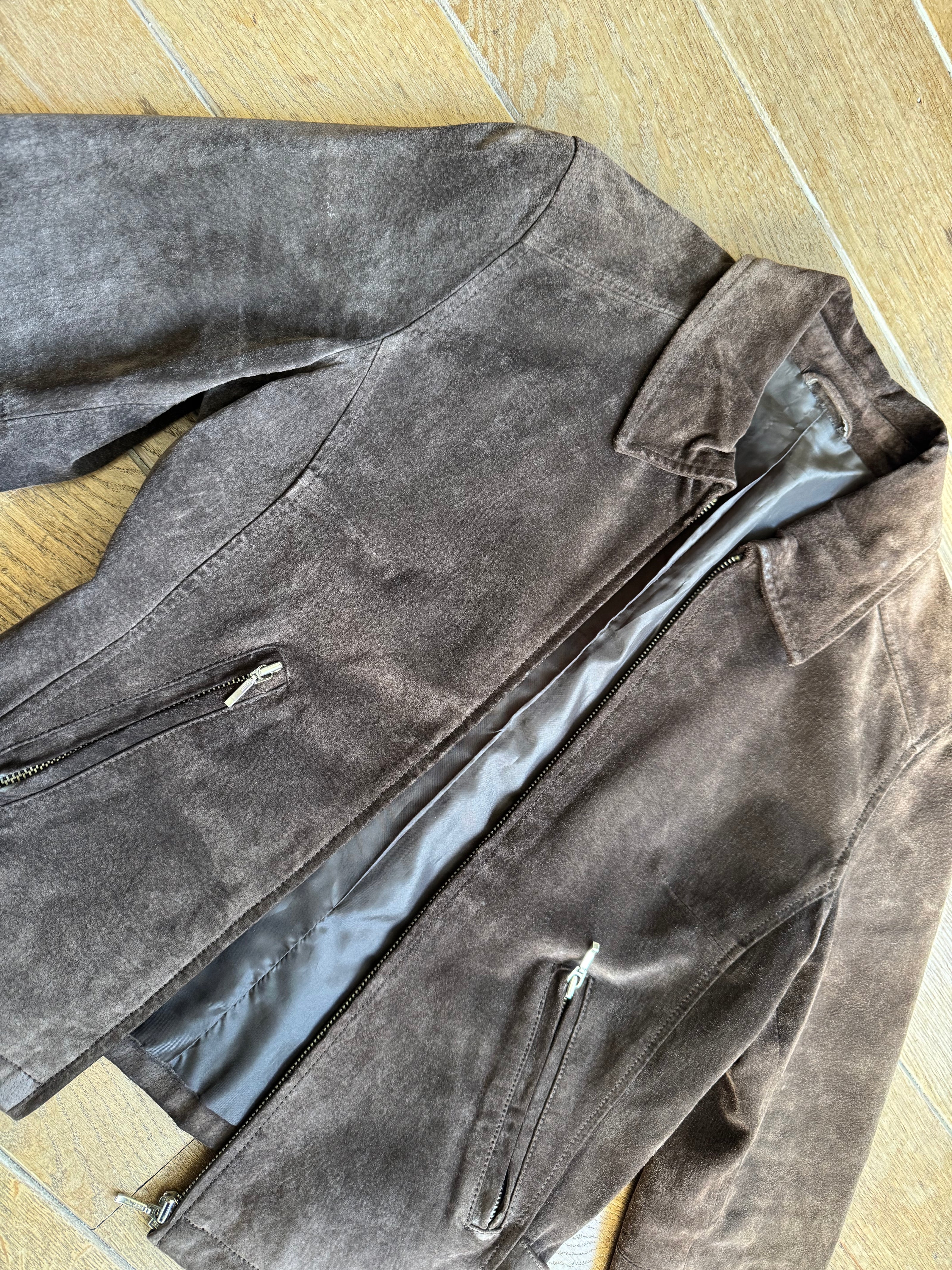 Short Dark Brown Suede Jacket
