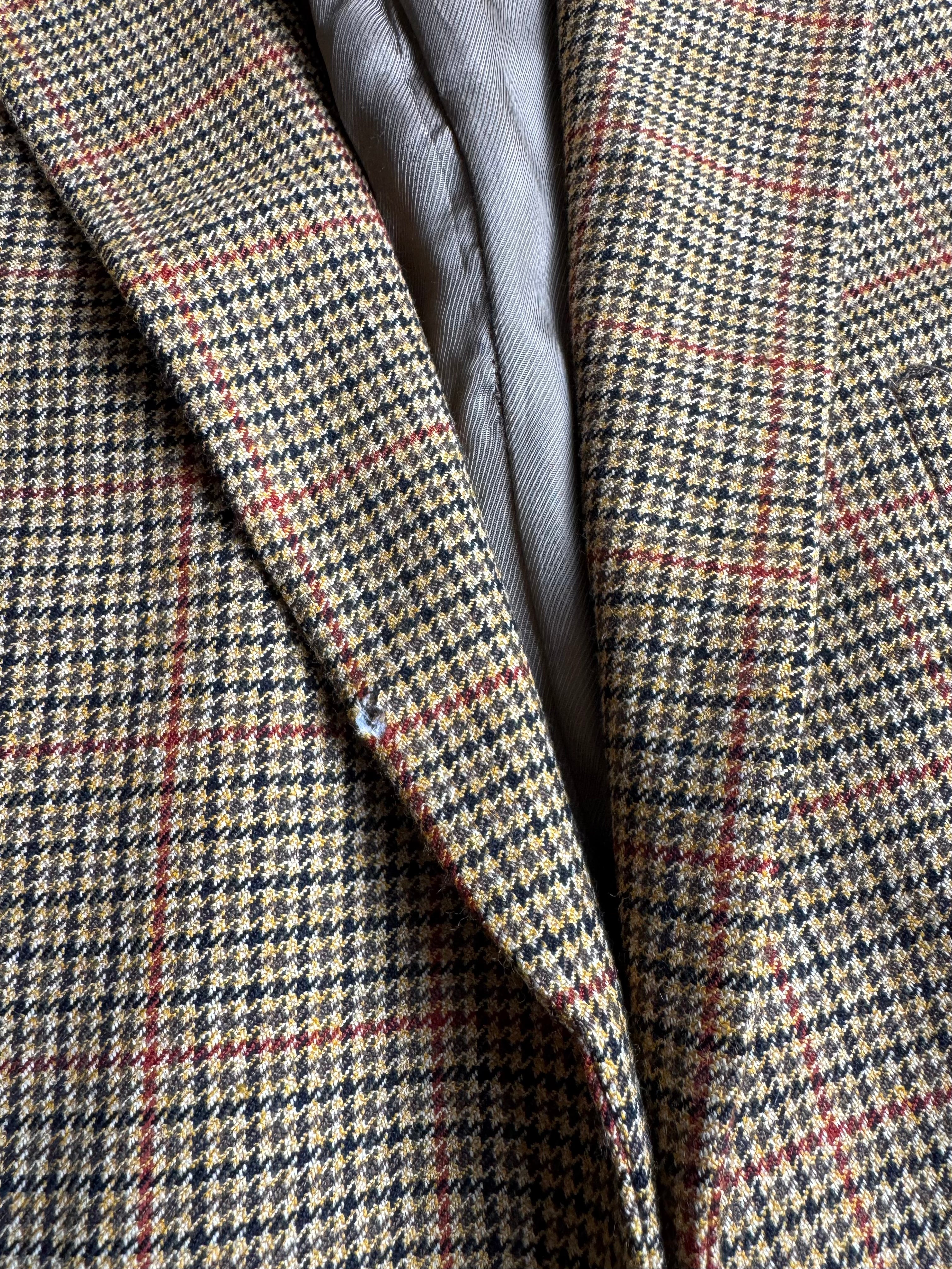 Beige Brown Checked Blazer