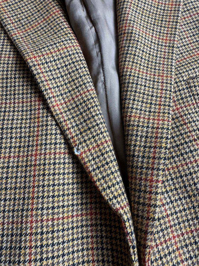Beige Brown Checked Blazer