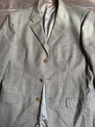 Oversized Light Beige Checked Vintage Blazer