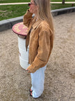 Beige Brown Camel Suede Vintage Jacket