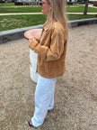 Beige Brown Camel Suede Vintage Jacket
