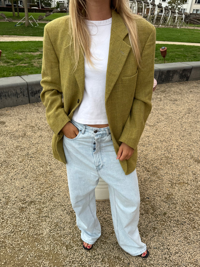 Bright Khaki Wool Vintage Blazer