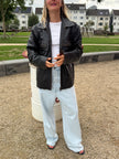 Oversized Distressed Leather Jacket