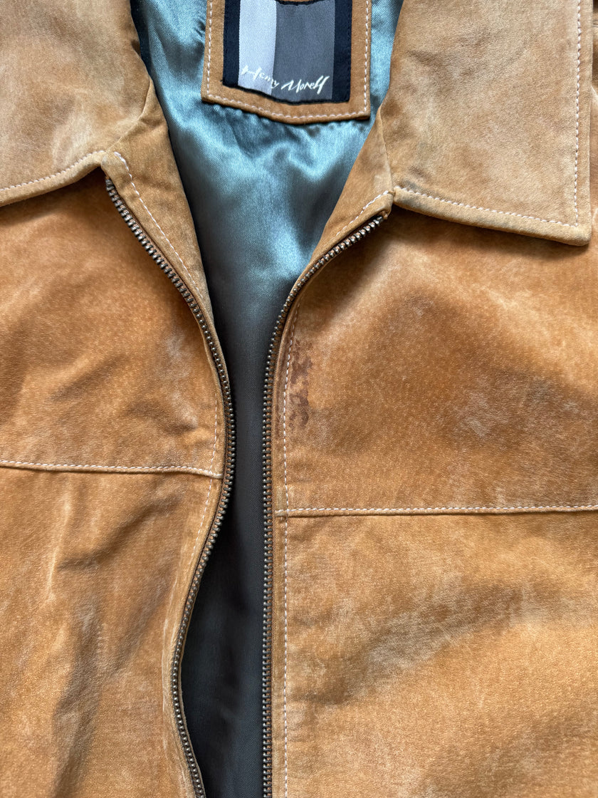 Beige Brown Camel Suede Vintage Jacket