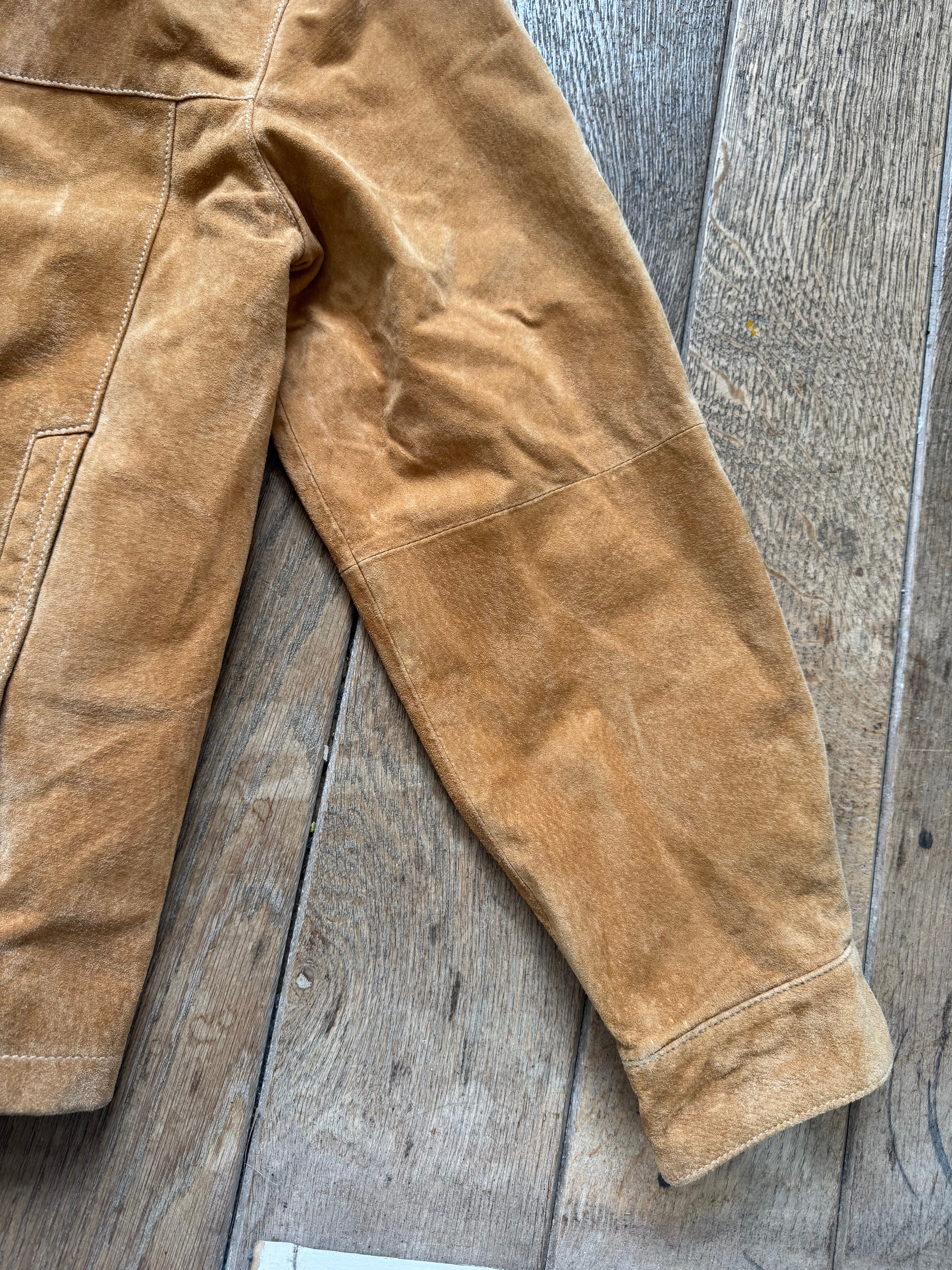 Beige Brown Camel Suede Vintage Jacket