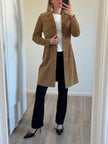 Beige Long Vintage Suede Trenchcoat