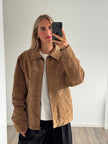 Light Brown Suede Vintage Bomber Jacket