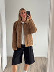 Light Brown Suede Vintage Bomber Jacket