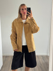 Light Beige Oversized Suede Jacket