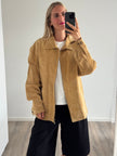Light Beige Oversized Suede Jacket