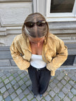 Light Beige Oversized Suede Jacket