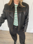 Oversized Black Leather Jacket
