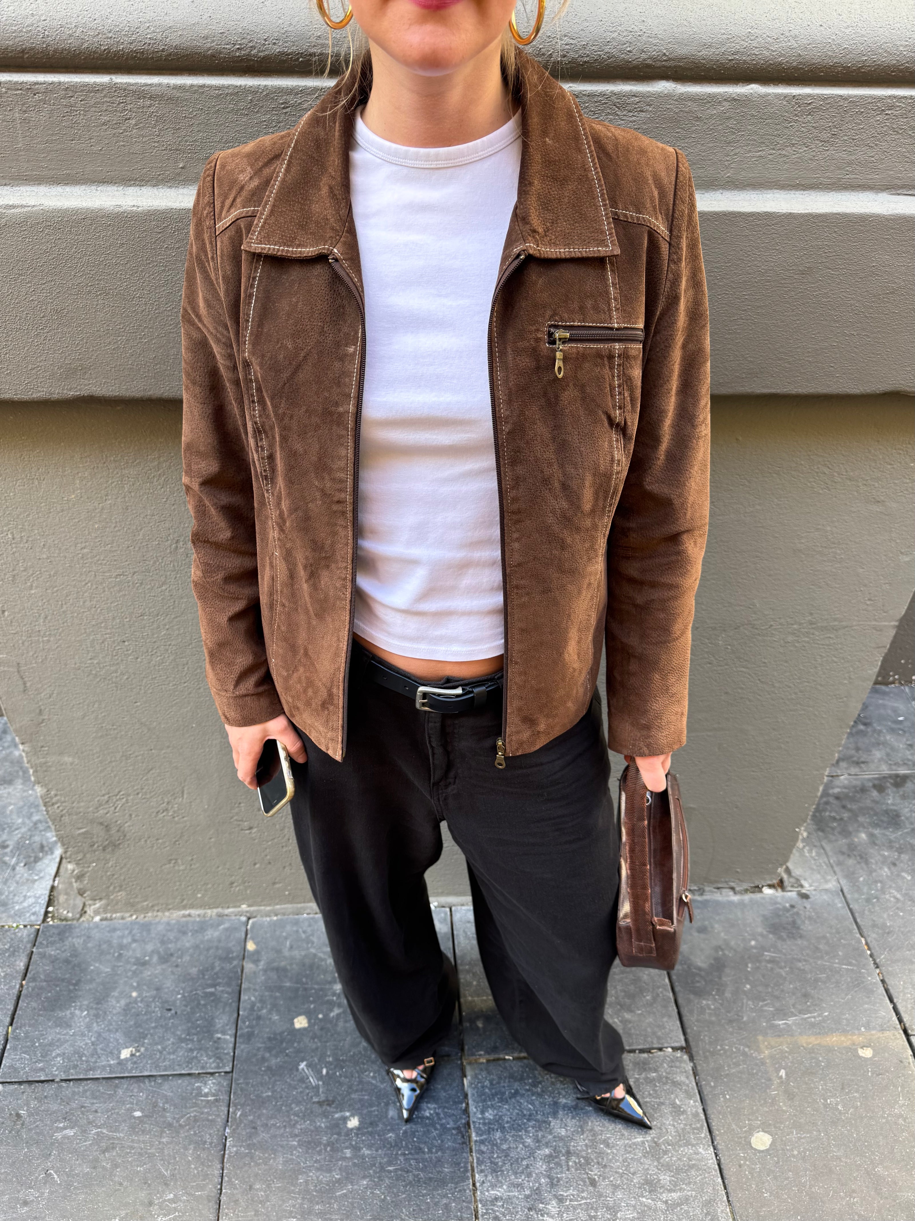 Dark Brown Suede Vintage Jacket