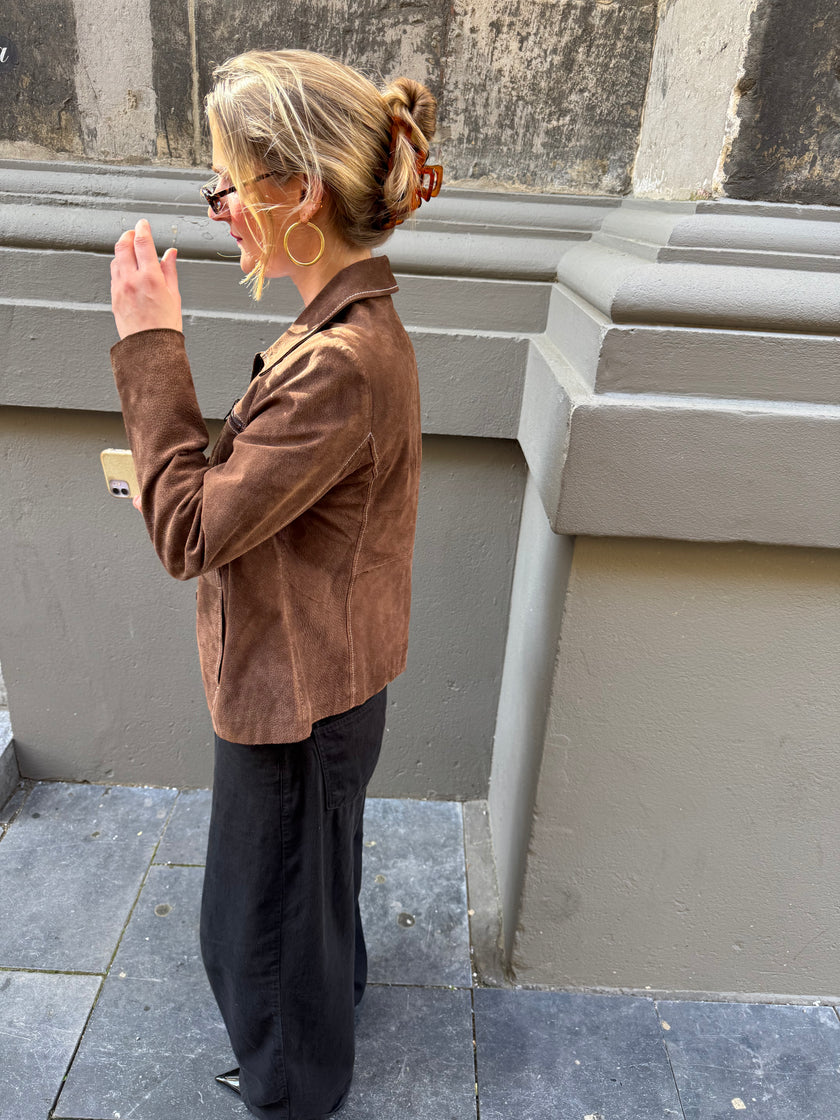 Dark Brown Suede Vintage Jacket